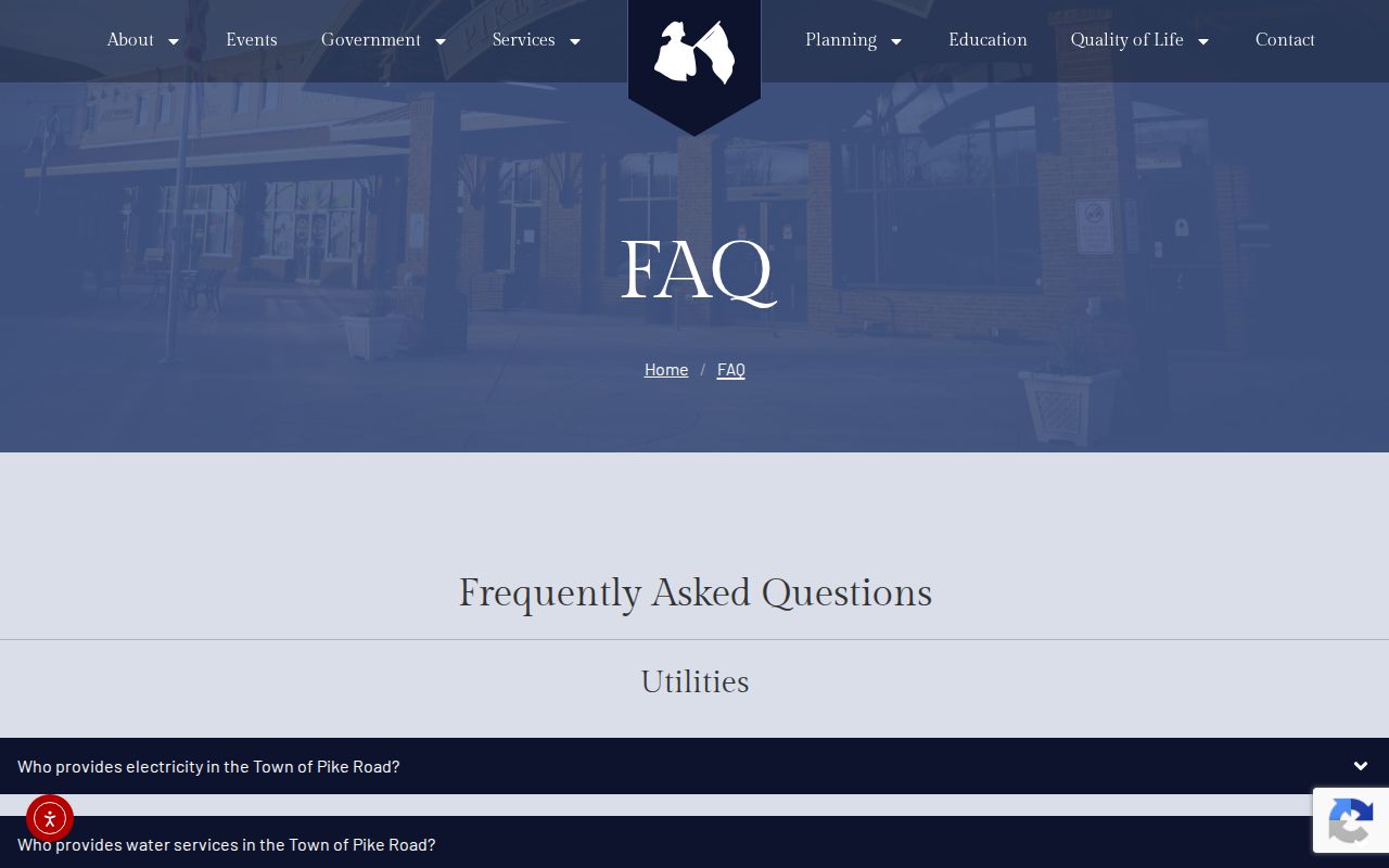 Pike Road public record request guidance on the official town FAQ