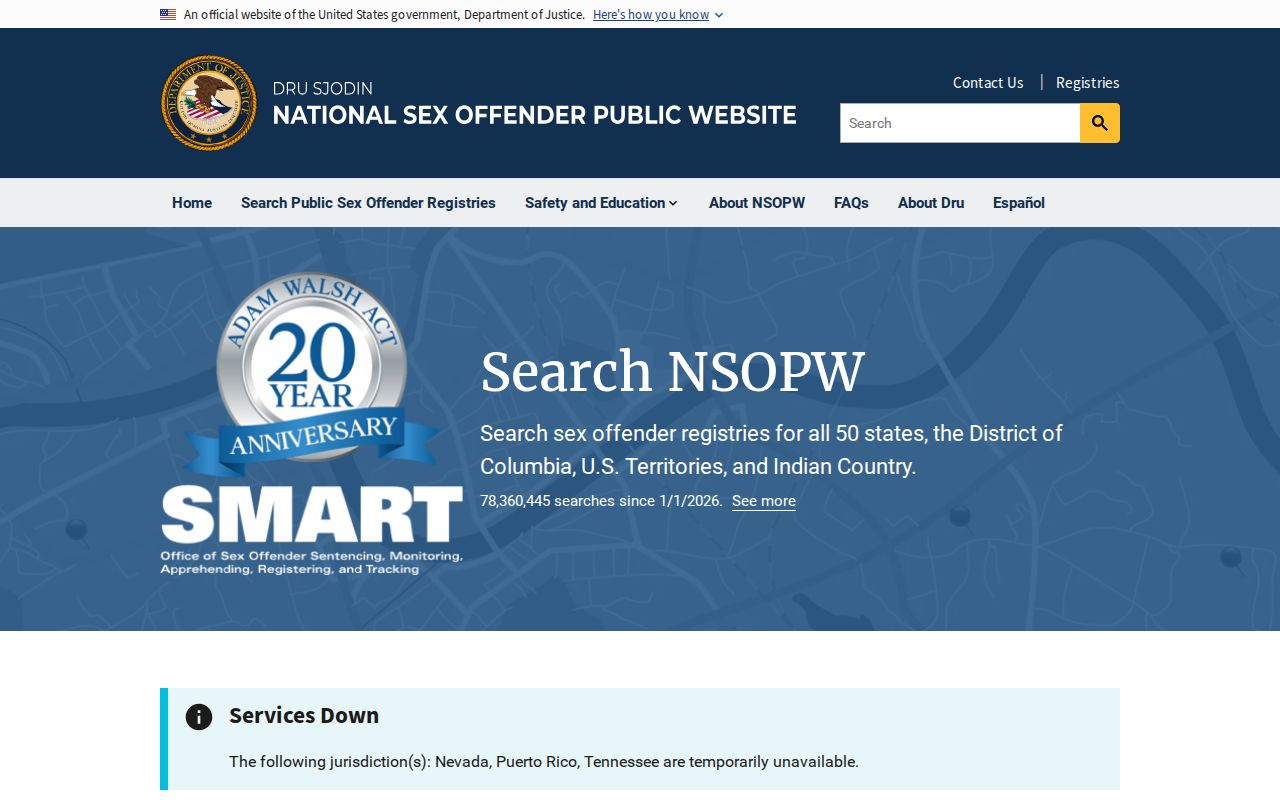 NSOPW national search used with Montgomery County sex offender registry records